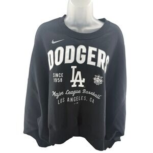 Nike Los Angeles Dodgers MLB Oversized Sweatshirt Black XXL Womenw New